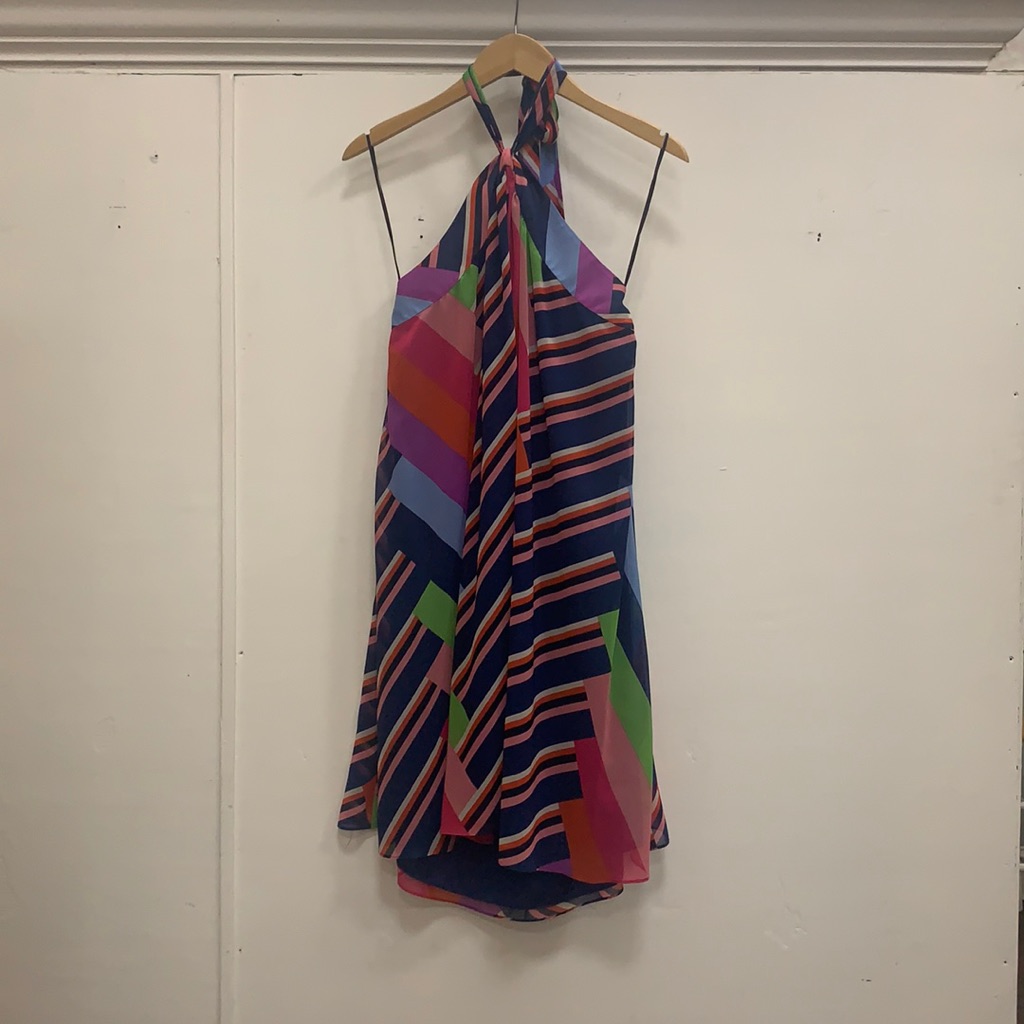 Trina Turk Tie Neck Mini Cocktail Dress